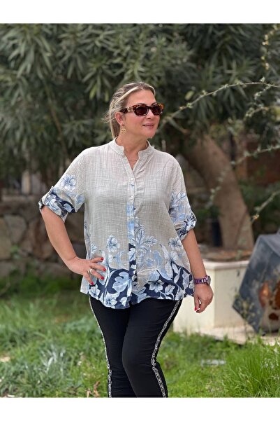 Punta Otantik PT22045 Bluză italiană din bumbac, cu nasturi, crem