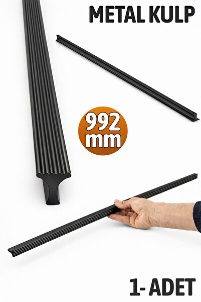 Badem10 FOÇA Mat Siyah Çekmece Kulp 992 mm Uzun Dolap Kulpu Modern Şerit Tasa...