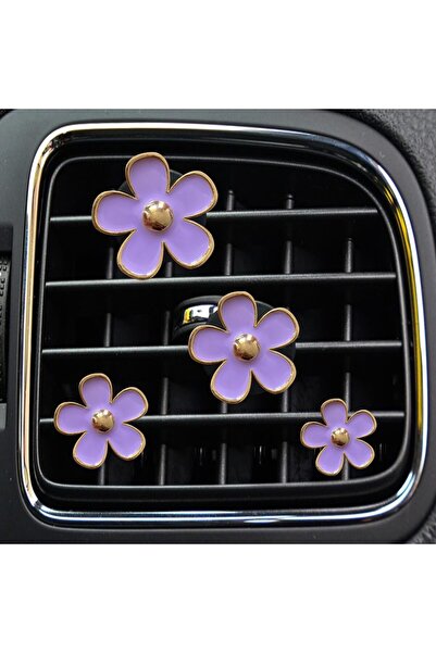 Arabest مشابك تهوية السيارة على شكل زهرة ديزي، 4 قطع، مشبك لطيف لتزيين فتحات ...