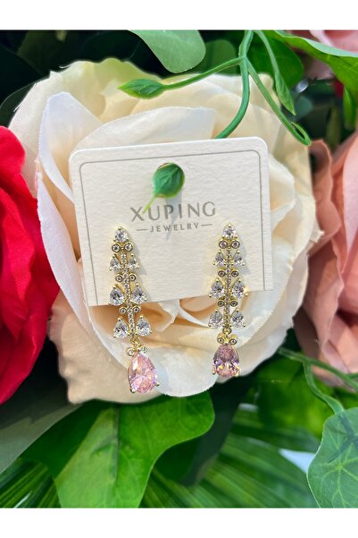 LUMI TAKI-SAAT Xpng Steel Gold Color Zircon Stone Dangle Earrings