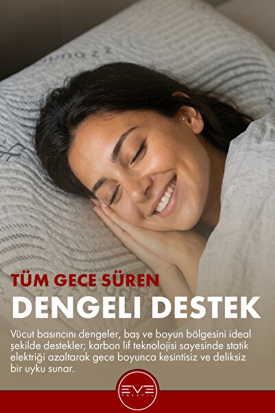 Eve Tekstil Hypnozz Anti Statik Visco Boyun Destekli Yastık 40*60*12