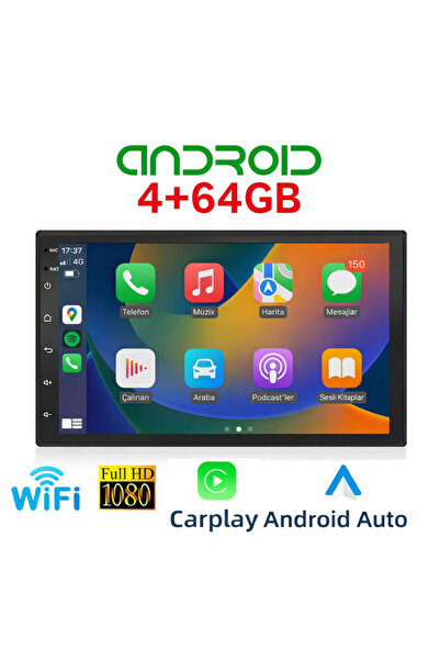 Naviactgo 7İNÇ 4GB RAM 64GB HAFIZA QLED FANLI PRO ANDROİD MULTİMEDYA CARPLAY ...