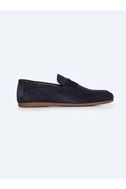 Kip Navy Blue Suede Smart Casual Loafer