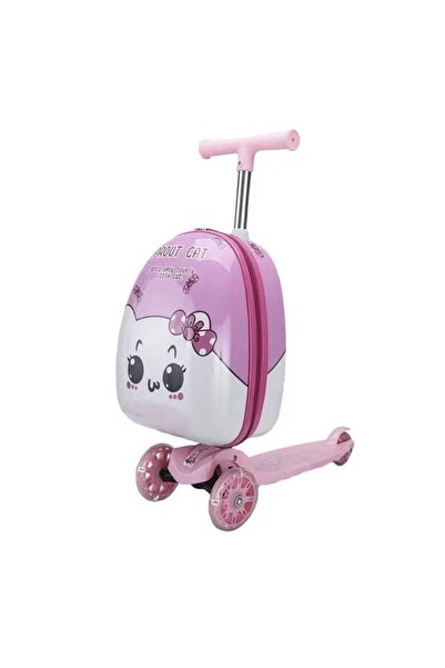 Krista Trotinetă 2 în 1 cu cărucior pentru rucsac și roți cu LED-uri, 618-1 Roz