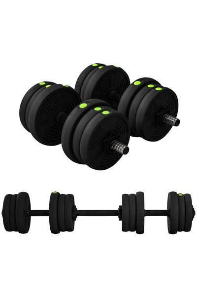 OEM Set of 2 adjustable 2-in-1 weights, steel/plastic, black/green, 105 x 20 ...