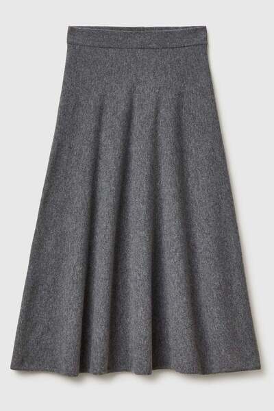 United Colors of Benetton Anthracite Melange Women's / Girls' Wool Blended Pl...