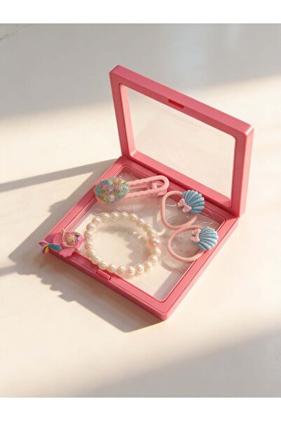 Katia&Bony Σετ 4 τεμαχίων πλαστικών αγκράφες για κορίτσια σε σχήμα γοργόνας, ροζ