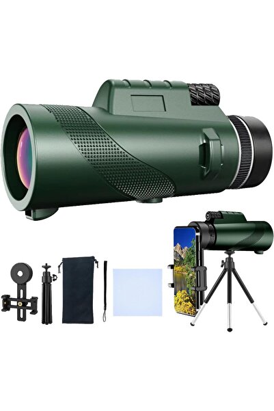 Arabest 80x100 High Power Monocular Telescope with Smartphone Adapter and Tripod