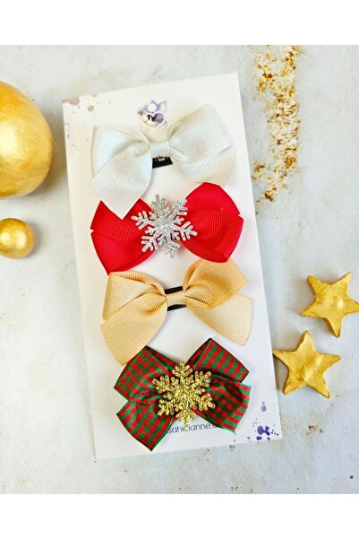 Sahici Anne Σετ 4 τεμαχίων ασημένια χρυσά φιόγκοι με κορδέλα, χωρίς τούφα, με...