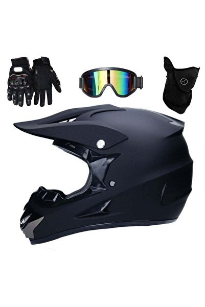 Arabest طقم خوذة موتوكروس مع نظارات وقفازات وقناع - معتمد من DOT لركوب الدراج...