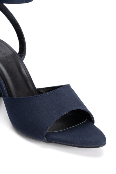 DYG STORE Women's 7 cm Fabric Single Strap Style Heeled Evening Dress Shoes