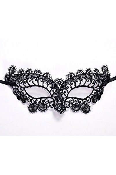 shopwave Black Color Lace Cut Lace Embroidered Prom Party Mask No 10