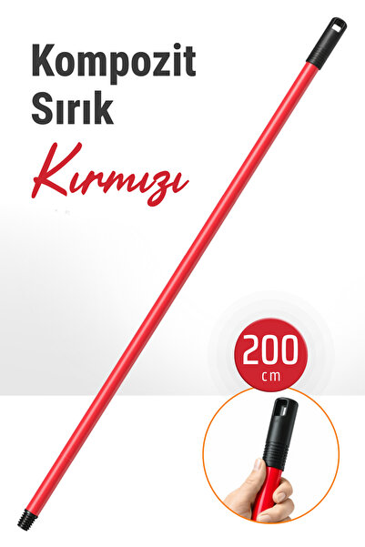 Badem10 (1 Adet) 1368 Kırmızı 2 metre Kompozit Sırık Boya Badana Temizlik Kom...