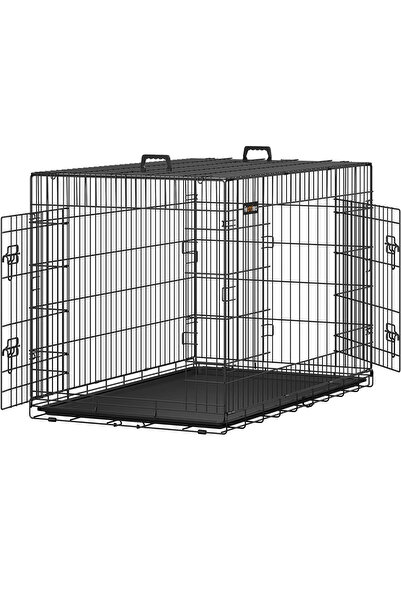 OEM Cusca pentru animale, 2 usi, pliabila din metal, tava detasabila, XXL, 12...