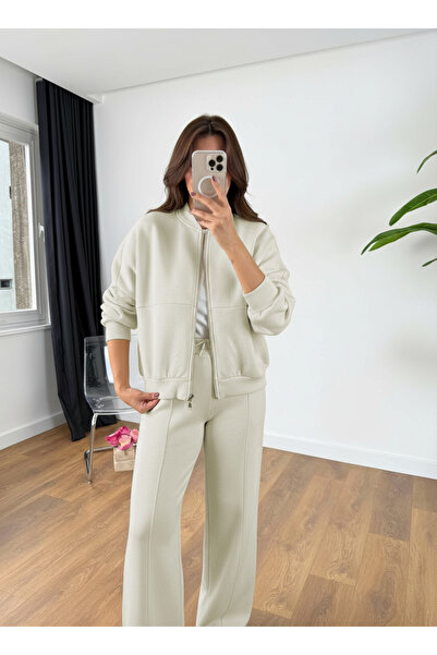 BayBayan طقم سترة بومبر سميكة للنساء