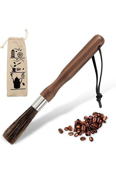 Arabest Coffee Grinder Cleaning Brush with Storage Bag, Natural Bristles, Woo...