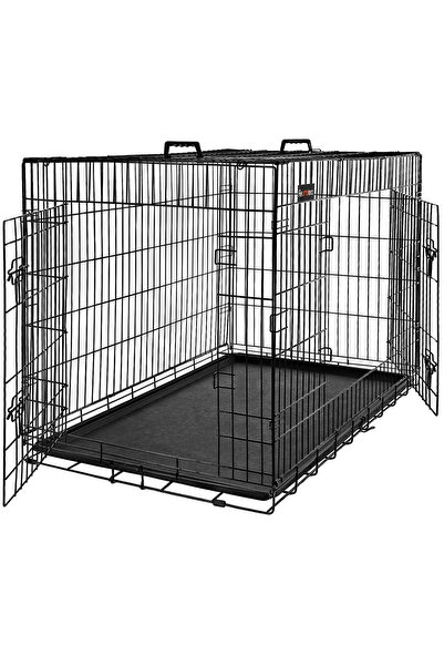 OEM Cusca pentru animale, 2 usi, pliabila din metal, tava detasabila, L, 93x5...