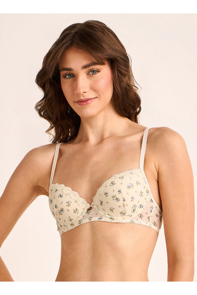 FAV Demi Bra with Floral Print Mesh