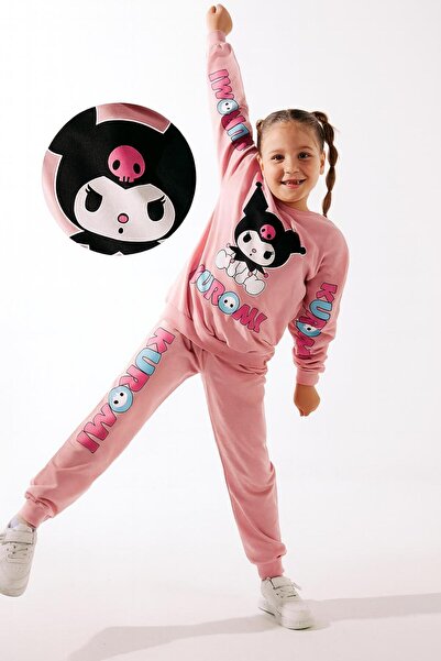 VOI Girl's Top and Bottom Tracksuit Set-Pink-570551