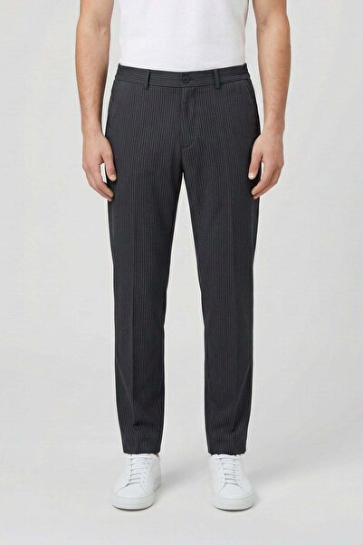 Giotelli Black Woven Fabric Regular Waist Men's Trousers
