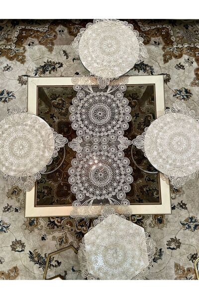 Generic Jewel Table Runner - 5 Pieces - Modern Embossed Table Runners