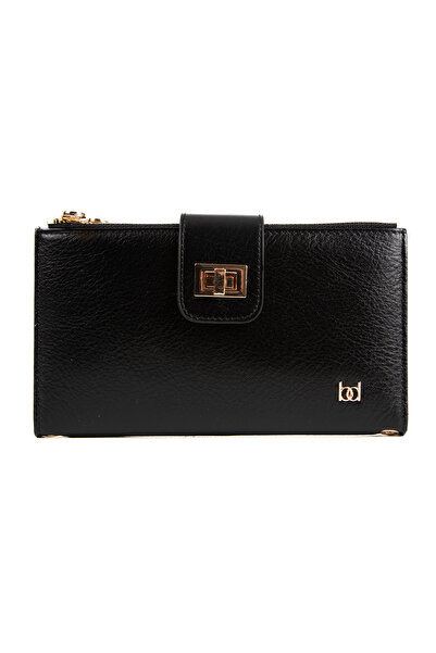 BAYDERİ Quesa Women's Leather Wallet Black
