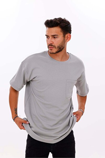 yakamor Ανδρικό μπλουζάκι με oversized τσέπες διπλής όψης