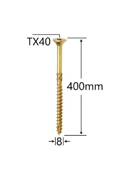 Mag-Krak Surub Dulgherie Cap Inecat 8x400 mm Torx TX40 - 50buc/cutie