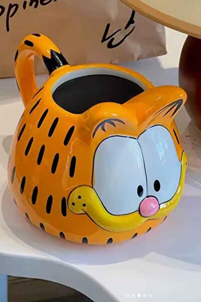 CİYU TİCARET Garfield 3D Tasarımlı Kupa Bardak Porselen İkonik Çizgi Film Kar...