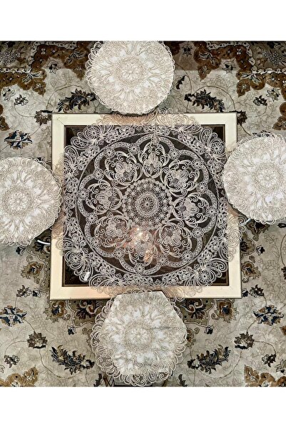 Generic مفرش طاولة الجوهرة - 5 قطع - مفارش طاولات النقشة العصرية