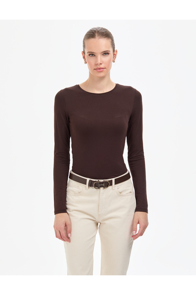 Pierre Cardin Brown Slim Fit Knitted Blouse 50317061-Vr029