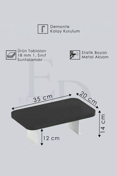 ED Efelez Design Tray, Metal Leg Organizer, Ponte Table Top Shelf, White Metal - White Marble Top