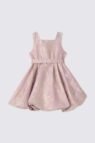 Panço Kız Çocuk Balon Pembe Parti Elbisesi
