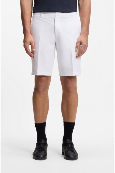 BOSS Men's Slim Fit Waterproof Flexible Fabric White Shorts 50540337-100