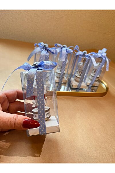 SOFTAR Mavi Kurdeleli Mini Atlı Karınca – Şeffaf Hediye Kutulu 10 adet