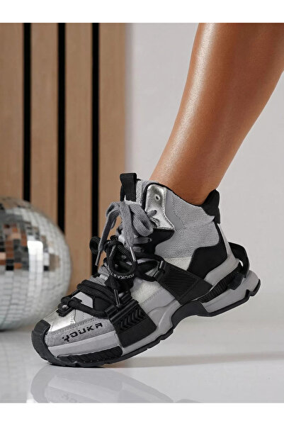 Zaira Women's grey eco-leather sneakers Nyssa #24684 - 40