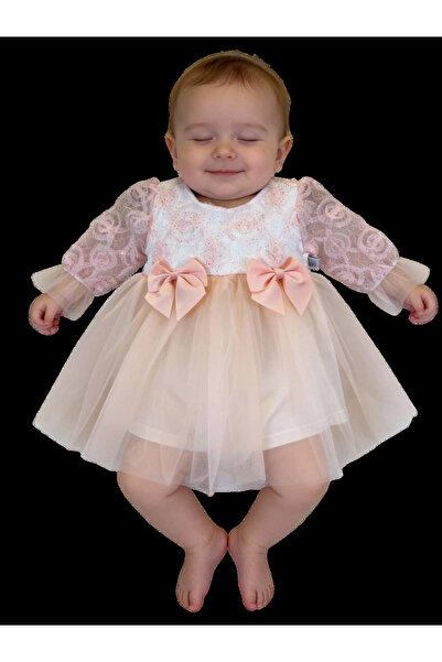The-kid.co Lace & Tulle Baby Dress - Salmon