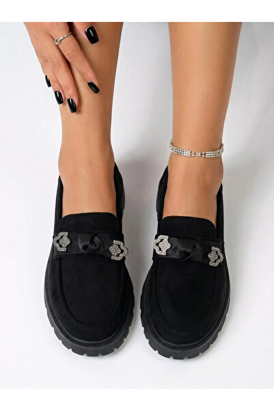 Zaira Γυναικεία μαύρα καθημερινά παπούτσια από οικολογικό δέρμα σουέτ Elaris ...