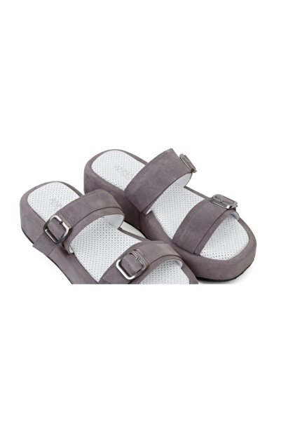 ANNASIA SHOES HERA Slippers - Grey Leather
