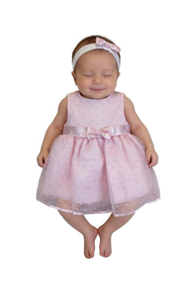 The-kid.co Layla Tulle Dress with Hairband-Pink