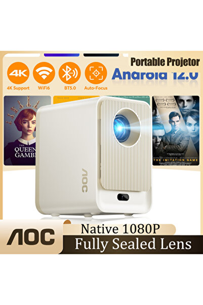 Aoc جهاز عرض محمول صغير 9000L مغلق بالكامل بدقة 1080P و4K مع تركيز تلقائي وشا...