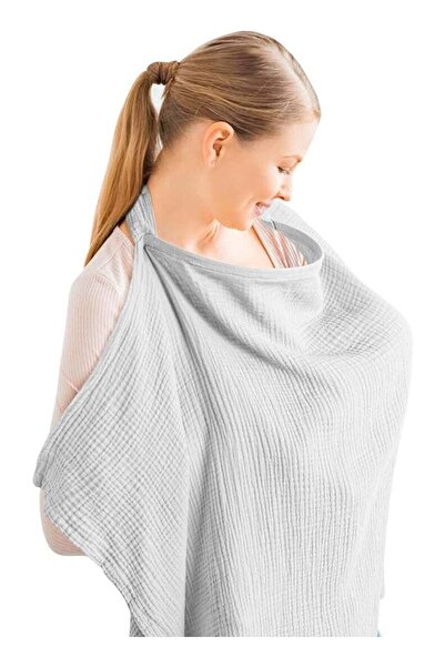 Mirfa Muslin Breathable Nursing Cover for Breastfeeding With Arch Neckline (G...