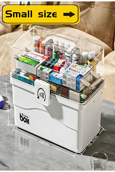 Generic Three layer folding partition and handle storage box with a movable a...