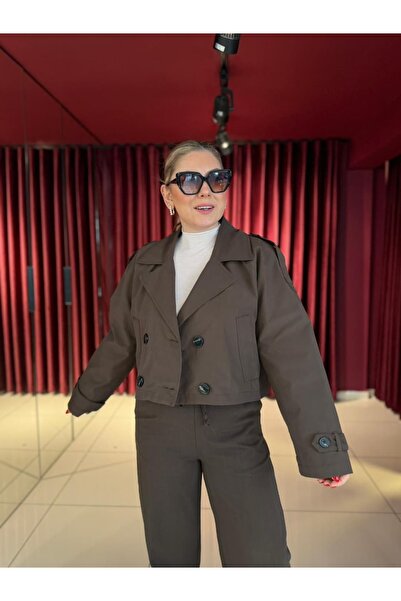 Serpirella Butik διπλό πέτο Κοντή καμπαρντίνα