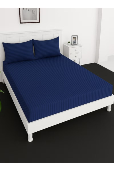 DesertDeals Deep Fitted Bed Sheet +2Pcs Pillow Covers, King/Queen/Double/Sing...