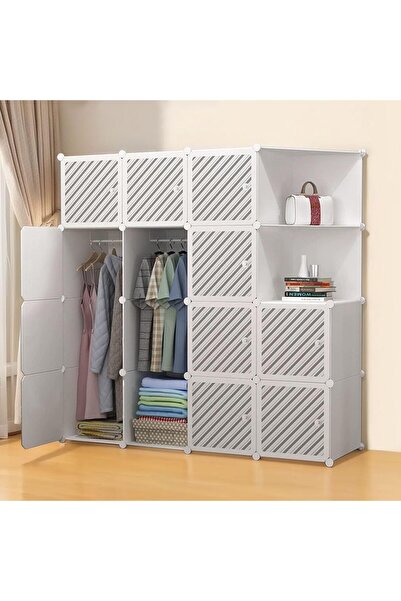 Sinyin Portable Wardrobe,Closet Wardrobe with Hanging Rod,Closet Storage Orga...
