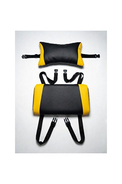 zendeco Set 2 Cushions for Gaming Chair, Black/Yellow