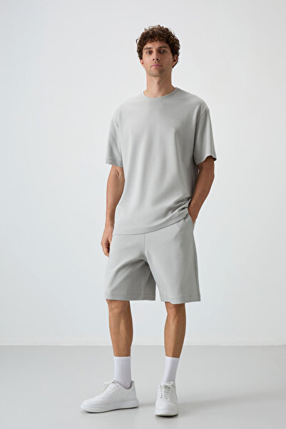 TOMMY LIFE Taş Oversize Fit Basic Men's Shorts Set - 85292