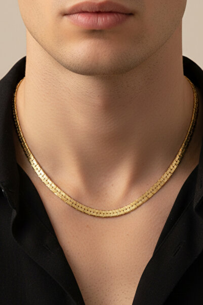 Rua Jewelry قلادة مربعة من الفولاذ الإيطالي 5 ملم لون ذهبي |   مقاوم للسواد، ...