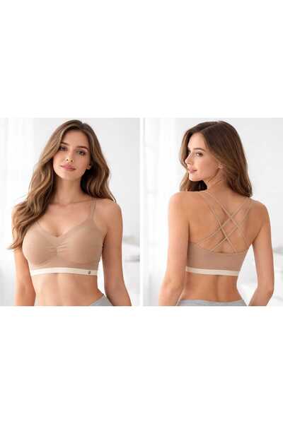 Ceku Home R.Y Lingerie Çapraz Askılı Lazer Kesim Çıkarılabilir Kap Sütyen